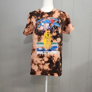 Stephan King IT Custom Bleach Dye Top Horror Aesthetic Spooky Season Size M